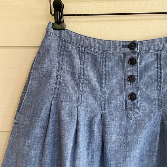 J Crew A Line Chambray Skirt Size 2 - Picture 2 of 4